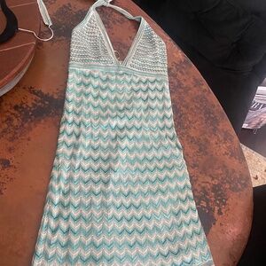 Missoni Green and White Chevron Dress and Sweater Set